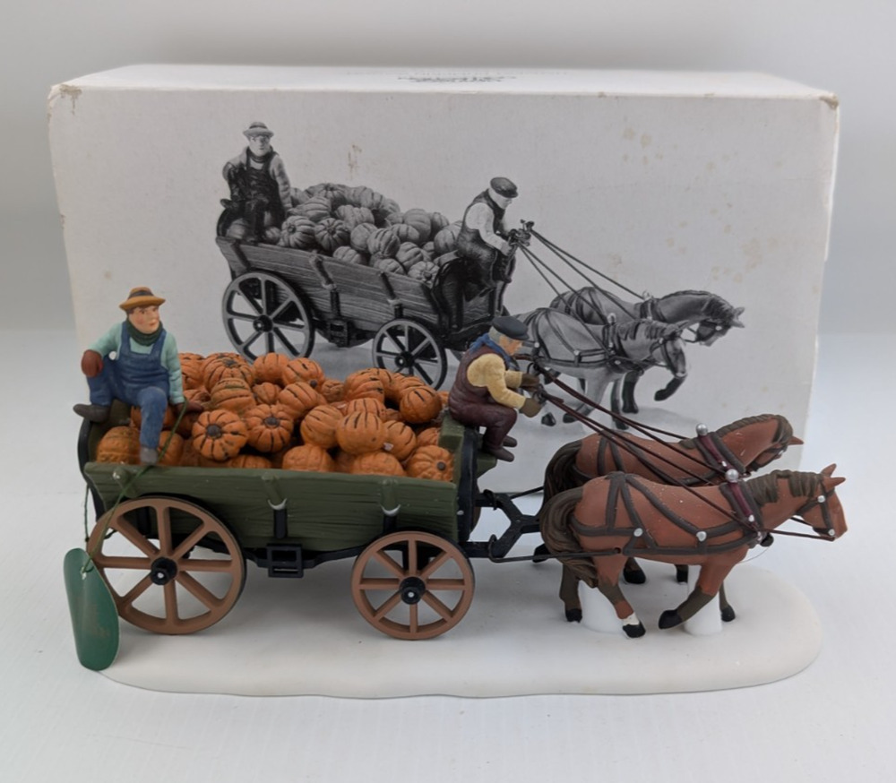 Dept 56 Heritage Village Collection Harvest Pumpkin Wagon #56591 Retired w/ Box